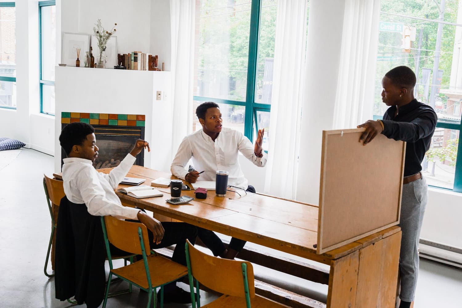 A creative team working together