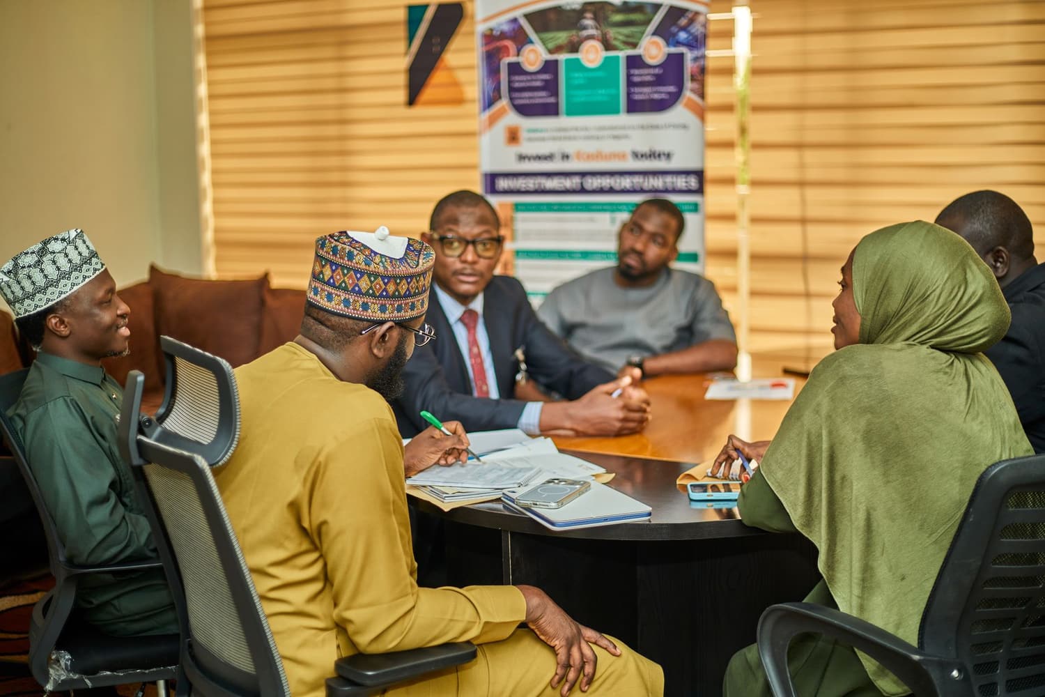 A team meeting in a Nigerian office